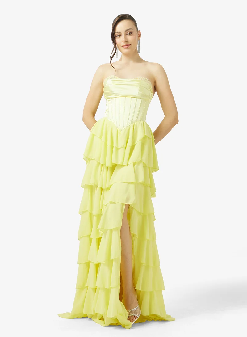 Sweetheart Neckline Corset Bodice A Line Gown